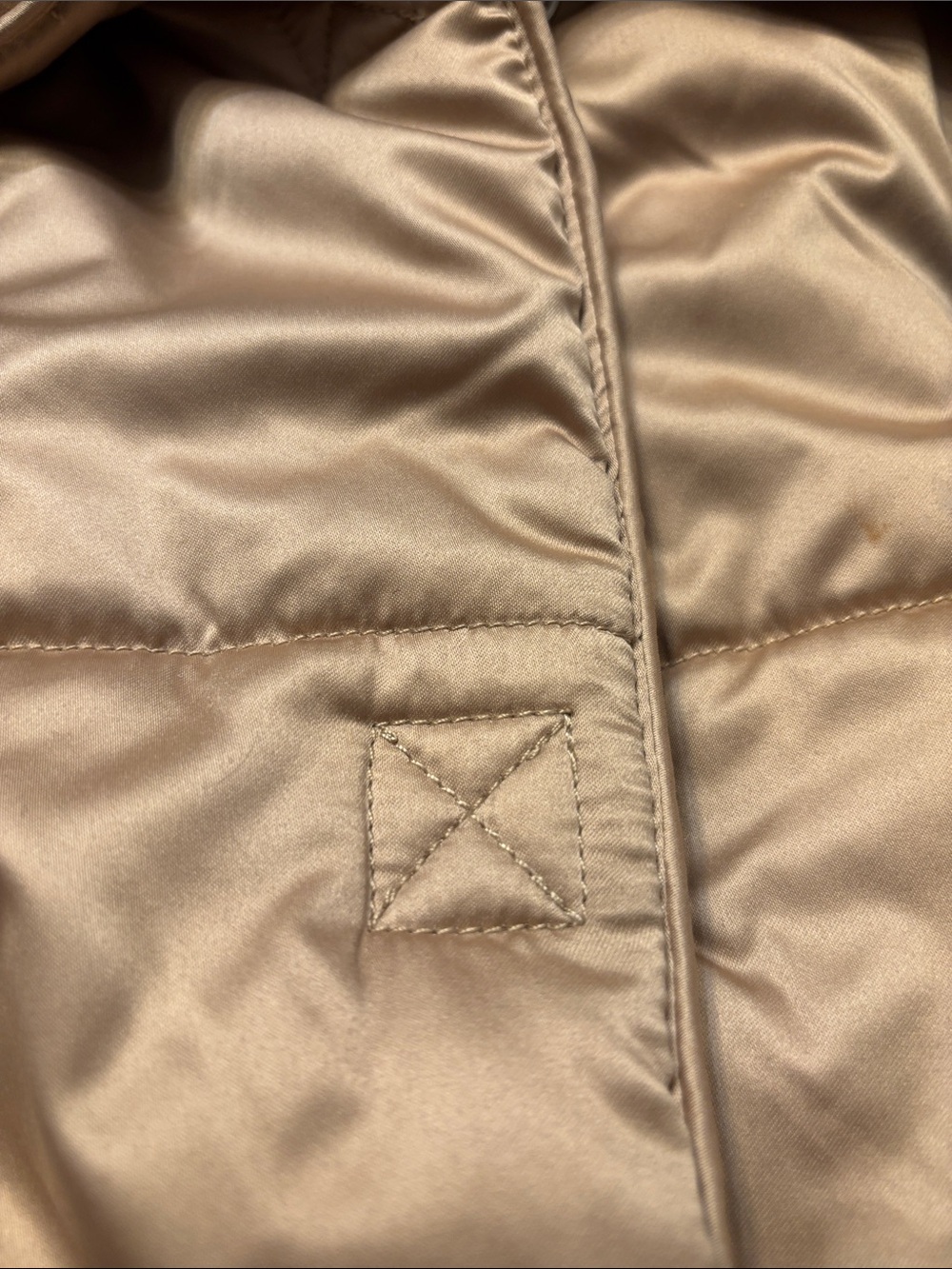 George Satin-Effect Quilted Puffer Jacket in Champagne/Gold, Snap Closure - Picture 5 of 12